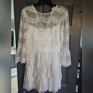 Bebe white lace dress. Size 10